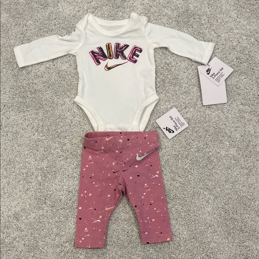 Nike White and Pink Baby Outfit